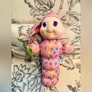 Vintage Glo Worm - Pink Starry Stuffed Worm Toy